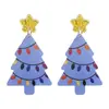 Pendientes de Estrella de Navidad Transfronterizos Europeos y Americanos Pendientes de Árbol de Navidad Pendientes de Material Acrílico Retro Coloridos de Lujo Ligero Joyería