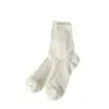 Calcetines para Mujer de Verano Finos de Malla Hueca Transpirables con Borde de Oreja Color Sólido Combinan con Todo de Tubo Medio Calcetines Apilados Primavera y Verano Finos