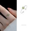 Anillo índice pequeño de plata de ley s925 estilo nacional elegante de jaspe anillo abierto de jade Hetian retro chino fábrica mayorista