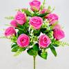 Flor Artificial de Rosa de Concubina Imperial de Paja Alta de 12 Cabezas Flor Artificial Decoración del Hogar Habitación de Rosa Sala de Estar Gran Ramo Arreglo Floral