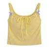 Hermoso top de tirantes finos dopamina para mujer, tirante interior, tirante con lazo, almohadilla para el pecho, espalda hermosa, ropa de verano estilo puro
