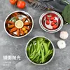 Bolsa de acero inoxidable 304 no magnético para sopa, plato para sopa, cuenco grueso para cantina escolar, cuenco redondo grande comercial, cuenco para huevos, fabricantes
