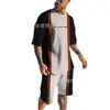 Aliexpress Europeo y Americano Tendencia Masculina Casual Estilo Playa Camiseta con Estampado 3D Texturizado Traje de Shorts Venta al por Mayor Personalización