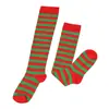 Meias Listradas de Natal Transfronteiriças Fantasias de Performance Infantil Adereços Europa e América cos Meias Femininas Acima do Joelho Meias Meias Infantis