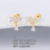 Pendiente de oreja de acero de titanio 316L con microincrustaciones de circonio y baño de oro y cobre, cadena para la oreja, pendientes, piercing, joyería para la oreja.