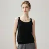 Macio e versátil~camisole de caxemira para bebês para mulheres, peça íntima de cor sólida, gola redonda, soltinho, sem mangas, camada base de tricô