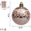 Nueva Bola de Navidad de Plástico Electroplateado Pintada a Mano Transfronteriza Patrón de Cuadros Copo de Nieve Bola Pintada Colgante de 6 cm