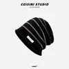 Gorro de Lã Australiana 100% Importada Tricotado Slouchy para Homens e Mulheres, Quente de Outono Artístico Casual Versátil Afina o Rosto Pequeno Chapéu Turbante