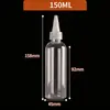 En stock al por mayor 30 60 100 ml botella de punta fina botella transparente de apretar botella para pigmentos y tonificadores botella con gotero de plástico PET