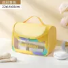 Nueva Bolsa Cosmética Transparente Simple de Gran Capacidad Bolsa de Almacenamiento Portátil para Viajes Estuche Grande para Lápices de Estudiante Portátil