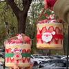 Decoración de Pastel de Fresa Navideño Celebrante Cibernético Alimento Cubo Transparente de Mano Cubo Sostenedor Caja de Empaque de Papá Noel