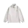 Sudadera Pesada Oversize Bordada con Cuello Alto y Media Cremallera Marca Trendy Americana para Jóvenes Holgada Casual Deportiva