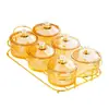 Plato de Fruta de Vidrio Plato de Fruta Seca Creativo para el Hogar Plato con Compartimentos para Snacks Bandeja de Té para Sala de Estar Caja de Caramelos Plato para Snacks de Bar