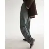Jeans Azules Retro para Mujer, Pierna Recta, Sueltos, Retro Americano, Cintura Alta, Ajustados, Lavados, Desgastados, Caídos, Pantalones de Pierna Ancha hasta el Suelo