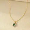 Colar de Zircônia Esmeralda em Prata de Lei 925 para Mulheres, Gargantilha Estilo Vintage Girassol, Corrente para Clavícula, Estilo Europeu e Americano, Popular no Wish