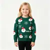 Transfronteiriço 2026 Novo Suéter de Desenho Animado Infantil Floco de Neve Letra Papai Noel para Meninos e Meninas Tricô Pulôver