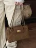 2026 Nuevo Otoño/Invierno Yuezi Retro Cadena de Diamantes Bolso Grande Texturizado para Mujer de Viaje Diario Bolso de Hombro Único Cruzado Tote Bolso de Moda