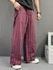 Pantalones de rayas para hombre y mujer, para uso diario en verano al aire libre, con diseño de cordón, ligeros, estilo casual de vacaciones, corte holgado, unisex