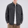Nueva colección otoño/invierno 2026: Camisa retro de estilo japonés con retazos y manga larga, camisa de trabajo, prenda exterior casual de estilo americano holgada
