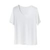 Camiseta Blanca de Cuello en V Estilo Coreano para Mujer Primavera/Verano 2026 Estilo Ins Perezoso Camiseta de Manga Corta Adelgazante Top
