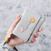 Billetera Corta Explosiva para Mujer, Delgada, Plegable en Tres, Multifunción, Pequeña, Corazón de Niña, Moda, Mini Billetera, Portatarjetas Uno