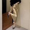 Conjunto de Duas Peças para Mulheres Estilo Puro Desejo Retrô Socialite Saia Outono e Inverno Top de Veludo de Alta Qualidade Saia Elegante de Cintura Alta
