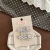 Pinza Elegante para el Cabello Estilo Coreano con Puntos y Forma de Gota de Agua, Diseño de Flor Hueca, Pinza Lateral Dulce Versátil y Pinza para el Flequillo