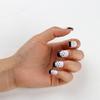 Piezas de Manicura Casual para Mujer en Combinación de Colores Blanco y Negro, Uñas Postizas de Puntos Pequeños, Uñas Personalizadas de Larga Duración, Lindas