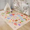 Tapete de Engatinhar Infantil Desenho Animado Fofo, Tapete para Sala de Estar, Quarto, Cabeceira da Cama, Tapete de Chão Antiderrapante e Resistente a Manchas, Tapete Completo de Grande Área