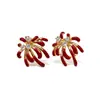 Juego de Joyería de Fuegos Artificiales Chapado en Oro Real de 18K con Circonitas, Pendientes y Collar de Moda y Exquisitos, Joyería de Lujo Ligero y de Alta Gama para Mujeres