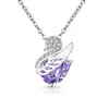 Colar Cisne com Flores de Gelo Coloridas de Pedra Preciosa Mais Vendido no TikTok para Mulheres, Pingente em Forma de Pera de Diamante de Alto Carbono Banhado a Ouro, Dropshipping de Transmissão ao Vivo Transfronteiriça