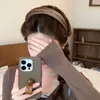 Faixa de Cabelo Elegante Estilo Coreano com Bolinhas de Cetim Embossado e Borda Larga para Mulheres Testa Alta Uso Diário Externo Lavagem de Rosto Versátil Acessório de Cabelo Faixa de Cabeça