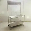 Carrinho Promocional de Supermercado em Aço Inoxidável Estande de Exposição Carrinho Pequeno Publicidade Promoção de Chão Portátil Móvel Carrinho de Degustação