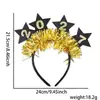 Decoração de Ano Novo 2027 Faixa de Cabelo Preto e Dourado Tema de Ano Novo Atmosfera de Festa Adereços para Fotos Caixa de Presente Faixa Colorida de Letras
