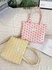 5914 Outono Novo Bolsa Tote Acolchoada de Xadrez Coração Bolsa de Maternidade Ombro Feminina Grande Capacidade Bolsa de Mão
