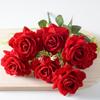 Ramo de flores artificiales de 7 cabezas, rosa Aisha de franela, rosa de esquina, decoración para San Valentín, boda, hogar, flores falsas