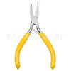 Juego de 8 piezas amarillo de 4.5 pulgadas en stock pinzas para alambre mango amarillo joyería hecha a mano diy pinzas de punta