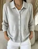 Cárdigan de punto transfronterizo europeo y americano 2026 con botones, abrigo suéter para mujer, nueva moda casual de color liso para otoño e invierno, ropa de mujer