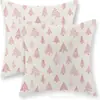 Funda de Almohada Navideña Nueva Coche Pino Copo de Nieve Bola de Navidad Estampado de Lino Decoración de Habitación Cojín de Sofá