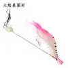 El valiente camarón falso con anzuelo 9cm/6G set de ganchillo luminoso con anzuelo señuelo blando boca de pez negro cuentas boca de cuentas señuelo falso