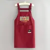 Delantal de Cocina Repelente al Agua con Dibujos y Mangas Largas para Uso Doméstico, Overol de Trabajo para Catering con Texto Impreso, Se Puede Usar para Secarse las Manos, Ropa de Trabajo para Mujer, Anti-Manchas