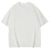 Camiseta de Algodão Puro de Manga Curta para Homem, Estilo Fino de Verão, Caimento Solto, Peça Superior Branca Pura de Manga Meia-Manga Pesada, Tendência Casual de Manga Meia-Manga