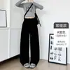 Pantalones deportivos rosas para mujer estilo americano, nueva colección de otoño, de cintura alta, corte holgado, adelgazantes, diseño de pierna recta, adecuados para figuras petite, pantalones de pierna ancha