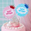 Tarjeta para decorar pastel de cumpleaños se puede insertar niños adulto corona suministros para fiesta de cumpleaños tarjeta de bendición bandera