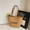 Bolso Tejido de Paja para Mujer, Bolso Tejido de Gran Capacidad, Bolso de Mano Estilo Nuevo, Bolso de Playa, Bolso Tote, Bolso de Hombro Versátil para el Trabajo
