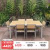 Mesa y Sillas de Comedor para Balcón Exterior Nórdico, Patio de Villa, Solárium, Jardín de Hotel, Muebles de Ocio al Aire Libre, Silla de Ratán de Cuerda