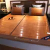Esterilla de bambú plegable para dormir en casa, carbonizada, natural, doble cara de ratán, para dormitorio de estudiante, esterilla de seda helada, esterilla de paja