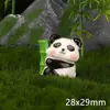 Creativa Linda Redonda Linda Muñeca Panda Rojo Jardinería DIY Decoración Coche Escritorio Micro Paisaje Pequeños Adornos