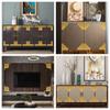 Pegatinas de Pared de Espejo con Encaje Diagonal Estilo de Oriente Medio Pegatinas Decorativas para Gabinete de Pared de Fondo Estilo Étnico Vidrio de Ventana