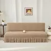 Funda para sofá cama sin brazos de jacquard color crema, apta para todas las estaciones, funda plegable para sofá, funda a prueba de polvo para sala de estar, transfronteriza